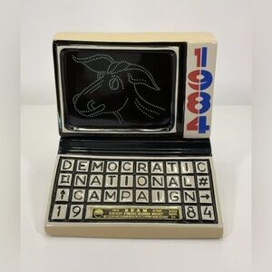 Vintage Jim Beam Whiskey Decanter 1984 Democratic National Campaign Computer